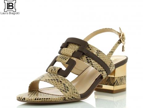 ŽENSKI ELEGANTNI SANDALI LAURA BIAGIOTTI 6750 SAND/SNAKE