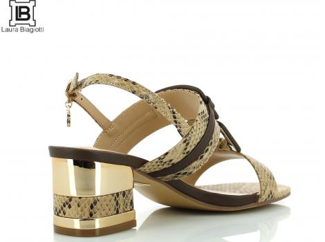 ŽENSKI ELEGANTNI SANDALI LAURA BIAGIOTTI 6750 SAND/SNAKE