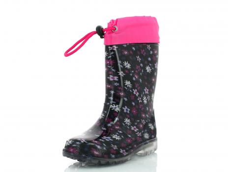 OTROŠKI GUMI ŠKORNJI Z LUČKAMI W.S.C. 268 FLOWERS